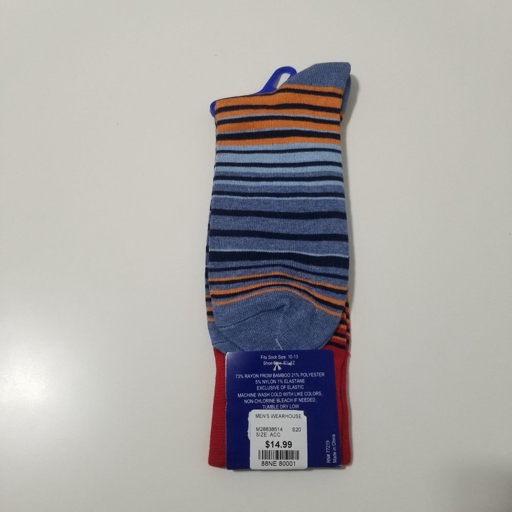 NWT EGAEA SOFT LUXURY Striped Multi Colored SOCKS Fits Sock Size 10-13 - Picture 5 of 6